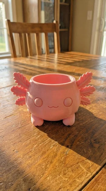 Chậu Axolotl Dễ Thương – Kawaii để bàn (Planter Holder/Coaster) - Image 3