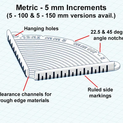 Template Stencil Bo Góc Lõm (Concave) - Bản Metric & Imperial