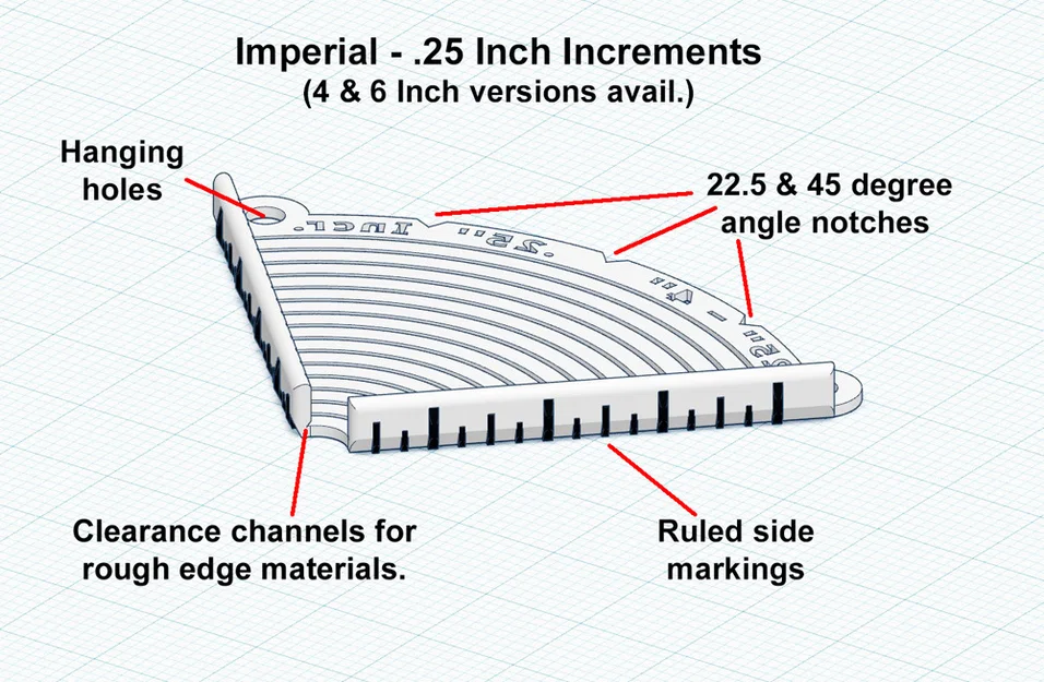 Template Stencil Bo Góc Lõm (Concave) - Bản Metric & Imperial - Image 3