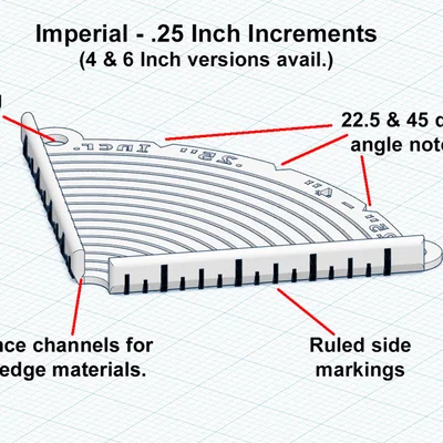 Template Stencil Bo Góc Lõm (Concave) - Bản Metric & Imperial