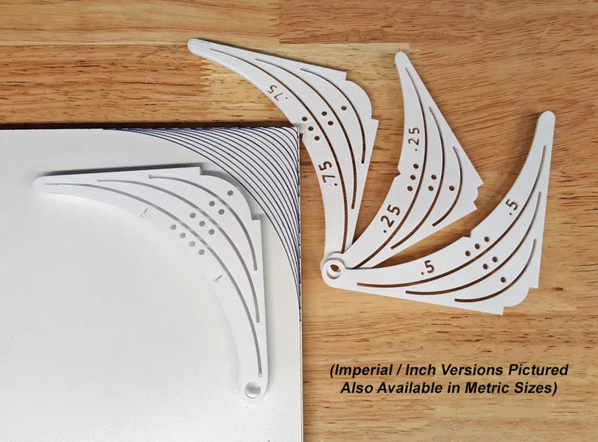 Template lấy dấu bán kính góc bo tròn – Inch/Imperial & Metric - Image 1