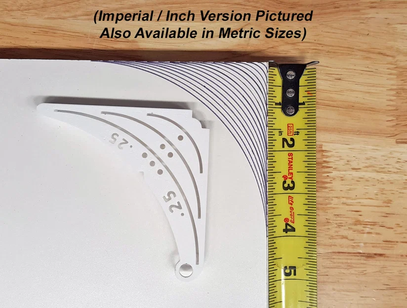 Template lấy dấu bán kính góc bo tròn – Inch/Imperial & Metric - Image 2
