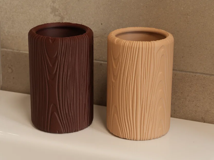 Ống Cắm Bút Vân Gỗ – Bình/Organizer Để Bàn Giả Gỗ - Image 3