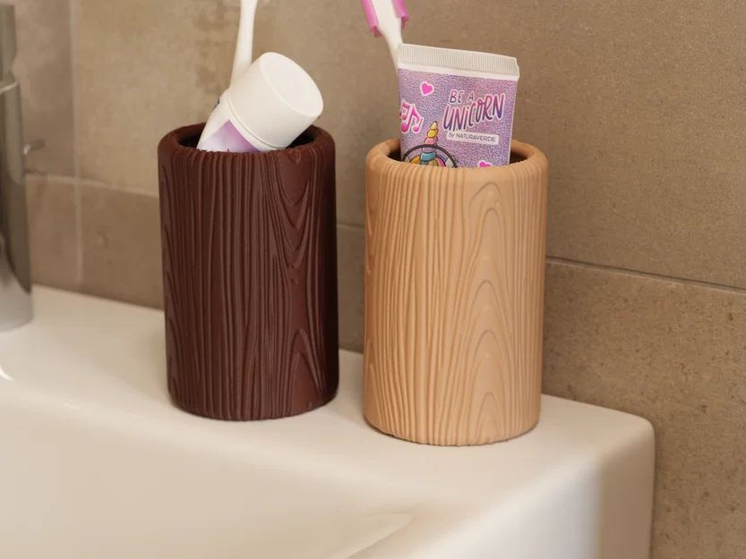 Ống Cắm Bút Vân Gỗ – Bình/Organizer Để Bàn Giả Gỗ - Image 4