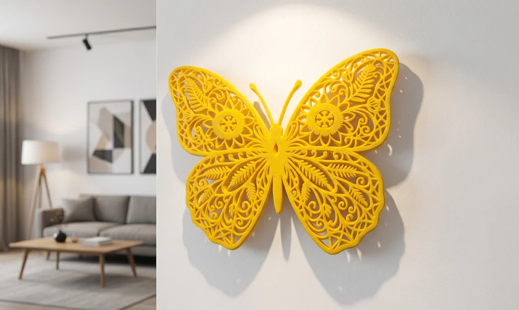 Tranh Treo Tường Bướm Vàng Hoa Văn Mandala Tinh Xảo 3D - Image 1