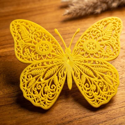 Tranh Treo Tường Bướm Vàng Hoa Văn Mandala Tinh Xảo 3D