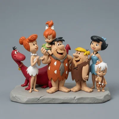 Mô hình 3D gia đình The Flintstones 1960: Hướng dẫn in chi tiết
