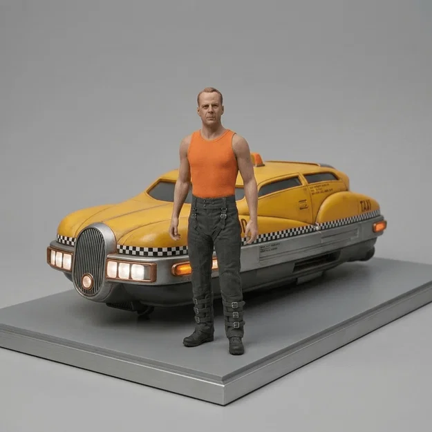 Mô hình 3D Korben Dallas và xe Taxi bay trong The Fifth Element - Image 1