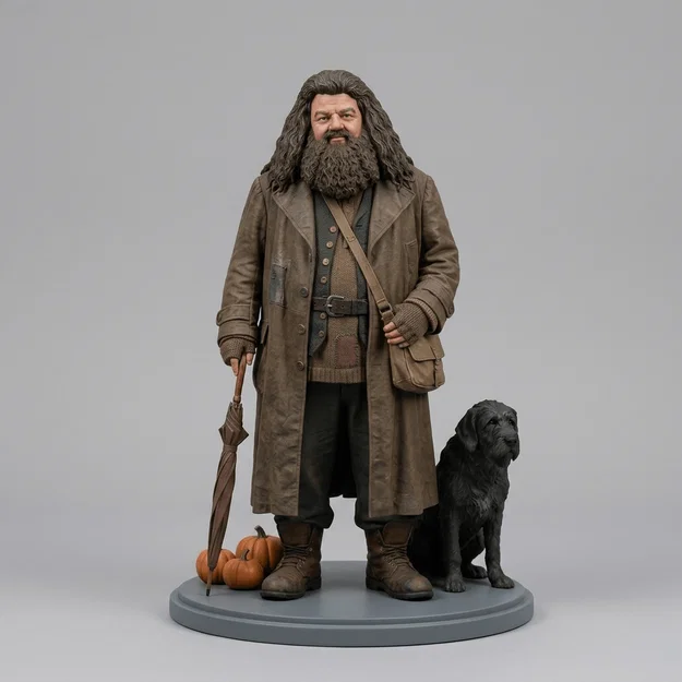 Mô hình 3D Hagrid và chú chó Fang cực chi tiết cho người hâm mộ - Image 1