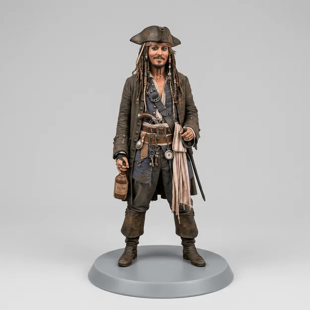 Mô hình 3D Thuyền trưởng Jack Sparrow - Pirates of the Caribbean 2003 - Image 1