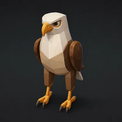 Mô hình chú chim ưng Hawk Low Poly tinh xảo cho in 3D