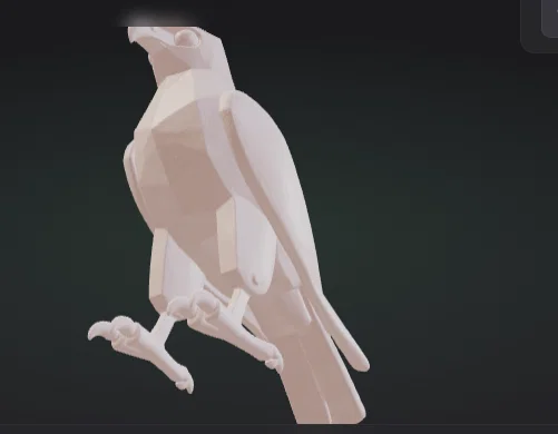 Mô hình chú chim ưng Hawk Low Poly tinh xảo cho in 3D - Image 3
