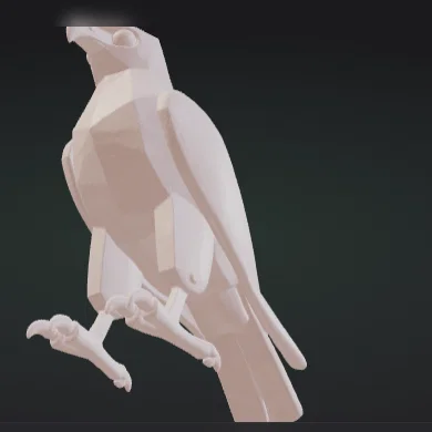 Mô hình chú chim ưng Hawk Low Poly tinh xảo cho in 3D