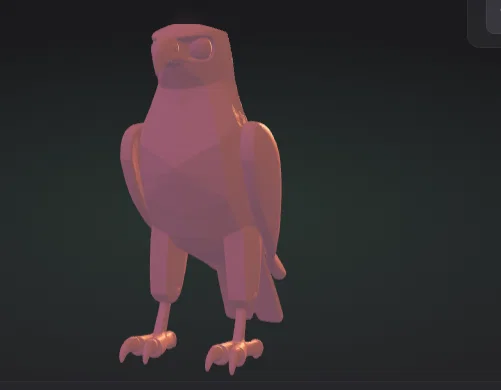 Mô hình chú chim ưng Hawk Low Poly tinh xảo cho in 3D - Image 4