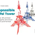 Tháp Eiffel Bất Khả Thi – tensegrity in 3D hoàn toàn dạng gift card - Thumbnail 1