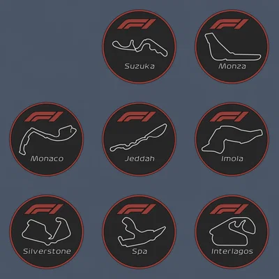 Bộ lót ly F1 (F1 Coasters set)