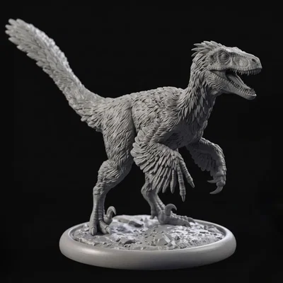 Mô hình 3D khủng long Deinonychus sắc nét để bàn