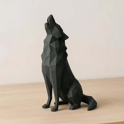 Mô hình chú sói Low Poly độc đáo cho in 3D