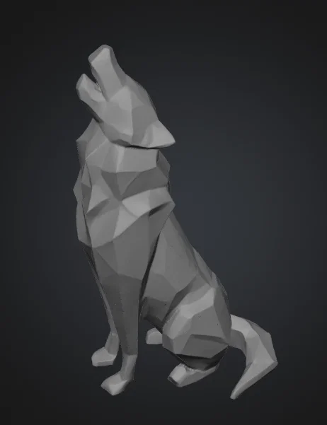 Mô hình chú sói Low Poly độc đáo cho in 3D - Image 2