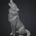 Mô hình chú sói Low Poly độc đáo cho in 3D - Thumbnail 2