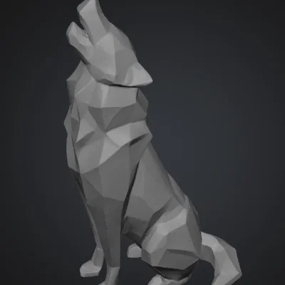 Mô hình chú sói Low Poly độc đáo cho in 3D