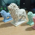 Mô hình sư tử Low Poly nghệ thuật in 3D để bàn - Thumbnail 1