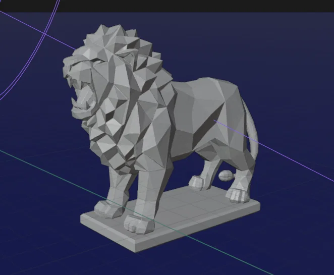 Mô hình sư tử Low Poly nghệ thuật in 3D để bàn - Image 2