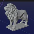 Mô hình sư tử Low Poly nghệ thuật in 3D để bàn - Thumbnail 2