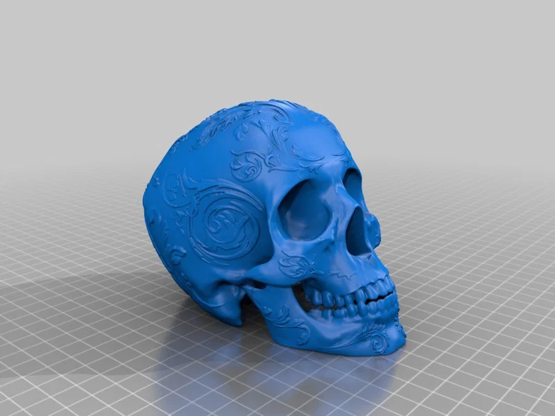 Mô hình đầu lâu trang trí 3D (Skull Ornament) cực đẹp - Image 3