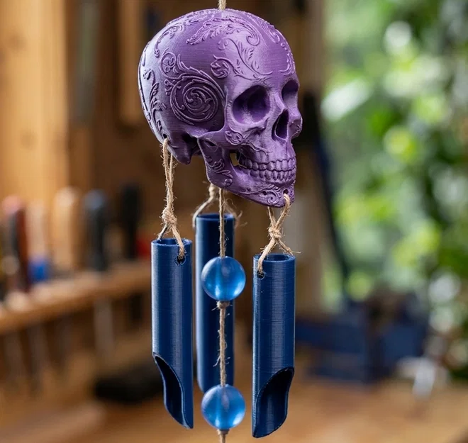 Chuông gió đầu lâu trang trí (Ornamental Skull Wind Chime) - Image 1