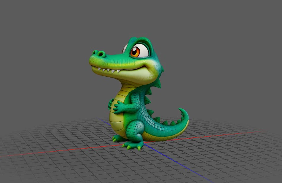 Mô hình chú cá sấu nhỏ đáng yêu - Alligator AI 3D - Image 1