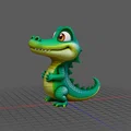 Mô hình chú cá sấu nhỏ đáng yêu - Alligator AI 3D - Thumbnail 1