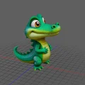 Mô hình chú cá sấu nhỏ đáng yêu - Alligator AI 3D - Thumbnail 2