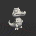 Mô hình chú cá sấu nhỏ đáng yêu - Alligator AI 3D - Thumbnail 3