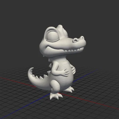 Mô hình chú cá sấu nhỏ đáng yêu - Alligator AI 3D