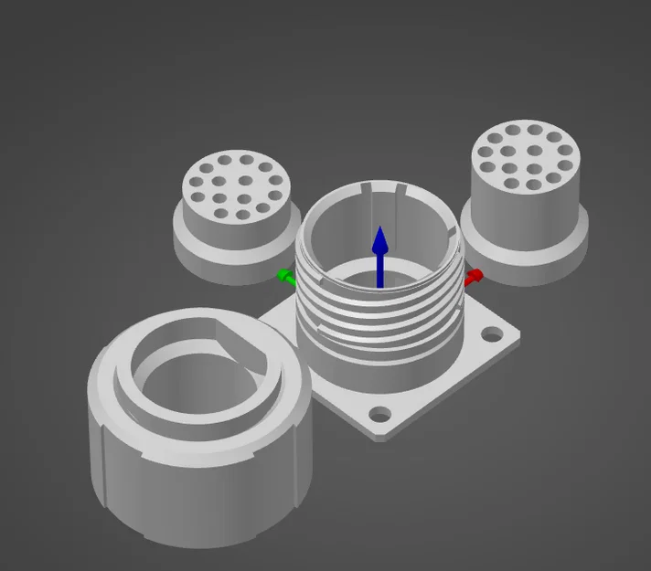 Hệ MIL Connector Size D 15 Contacts Keying N (D38999 D-15) in 3D - Image 3
