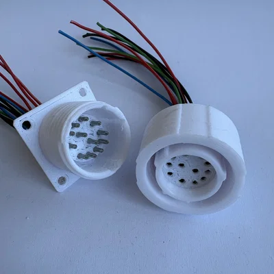 Hệ MIL Connector Size D 12 Contacts Keying N (D38999 D-97) in 3D