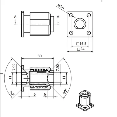 Vỏ MIL Connector Size A Keying E (D38999) – Print-in-Place