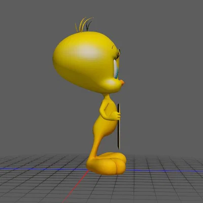 Mô hình 3D nhân vật Tweety Bird cầm bảng cực dễ thương