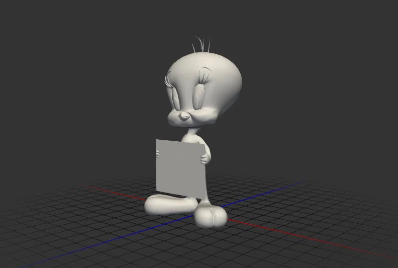 Mô hình 3D nhân vật Tweety Bird cầm bảng cực dễ thương - Image 3