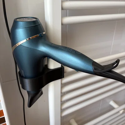 Giá Treo Máy Sấy Tóc Gắn Ống Radiator — Có Khe Diffuser | Cần Ốc Vít