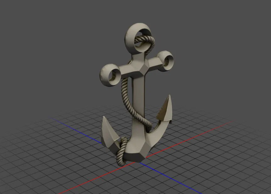 Mô hình mỏ neo trang trí 3D thiết kế độc đáo - Image 1