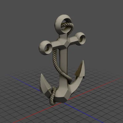Mô hình mỏ neo trang trí 3D thiết kế độc đáo