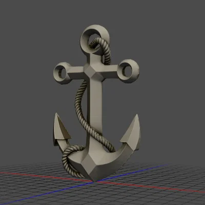 Mô hình mỏ neo trang trí 3D thiết kế độc đáo
