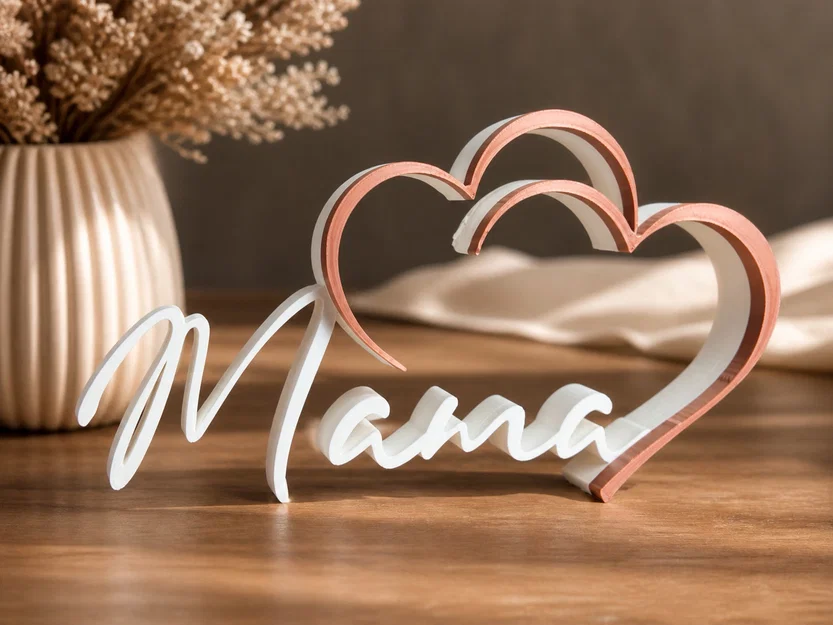 Bundle Bảng Chữ Mama Trái Tim | 3 Phiên Bản | Quà Ngày của Mẹ | Decor In 3D | Đa Màu - Image 1