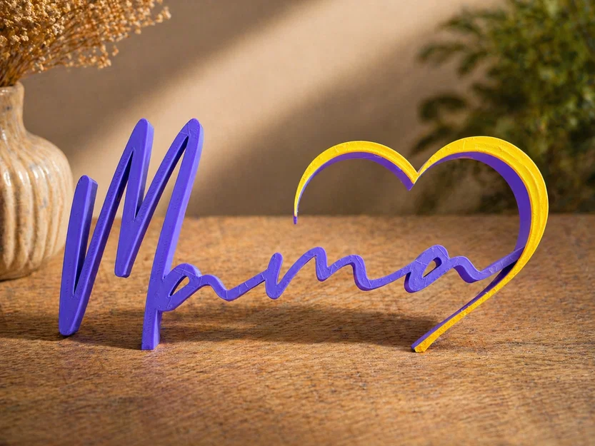Bundle Bảng Chữ Mama Trái Tim | 3 Phiên Bản | Quà Ngày của Mẹ | Decor In 3D | Đa Màu - Image 2