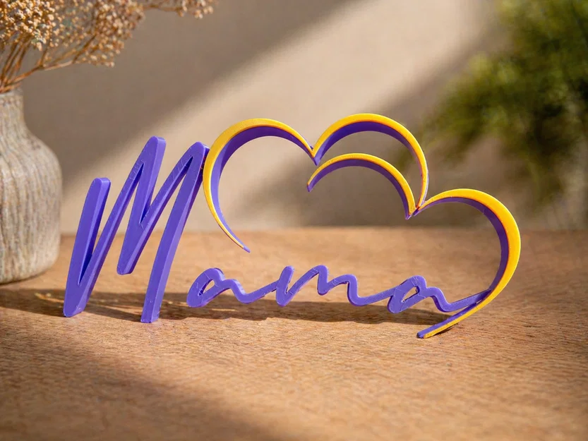 Bundle Bảng Chữ Mama Trái Tim | 3 Phiên Bản | Quà Ngày của Mẹ | Decor In 3D | Đa Màu - Image 3