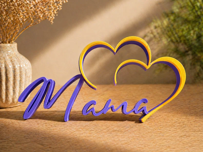 Bundle Bảng Chữ Mama Trái Tim | 3 Phiên Bản | Quà Ngày của Mẹ | Decor In 3D | Đa Màu - Image 6