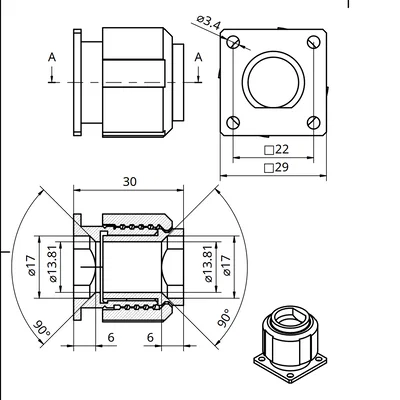 Vỏ Connector MIL Size C Keying B (D38999)