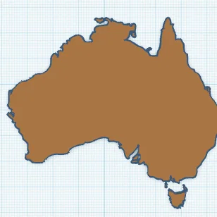 Mô hình bản đồ nước Úc (Australia) in 3D sắc nét
